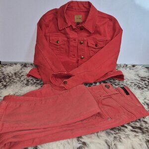 Joe's Red Jean Jacket and Jeans Set (Small)